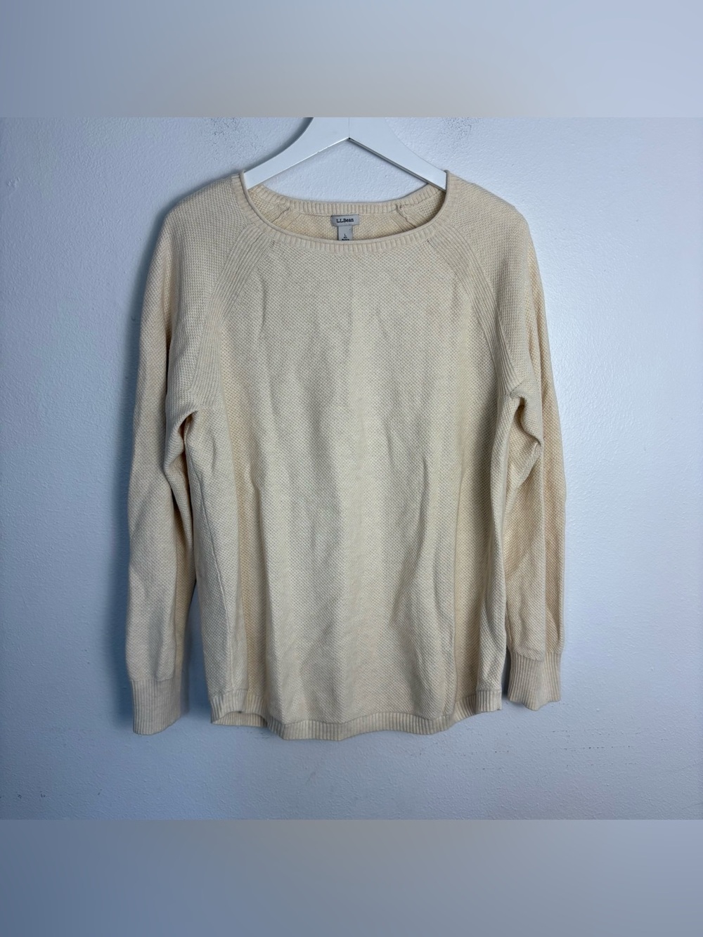 LL Bean Women's Midweight Cotton Slub Rollneck Pullover Large Classic